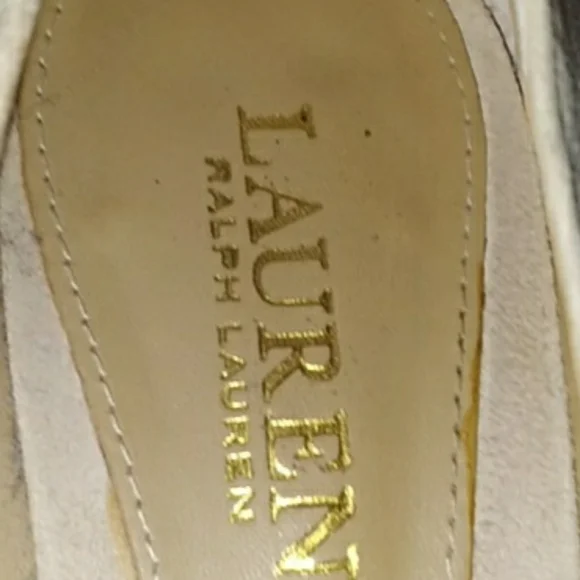 Lauren Ralph Lauren Beige Women's Shoes | Logo High Heel Suede Pump Size 8.5 B - Picture 3 of 9